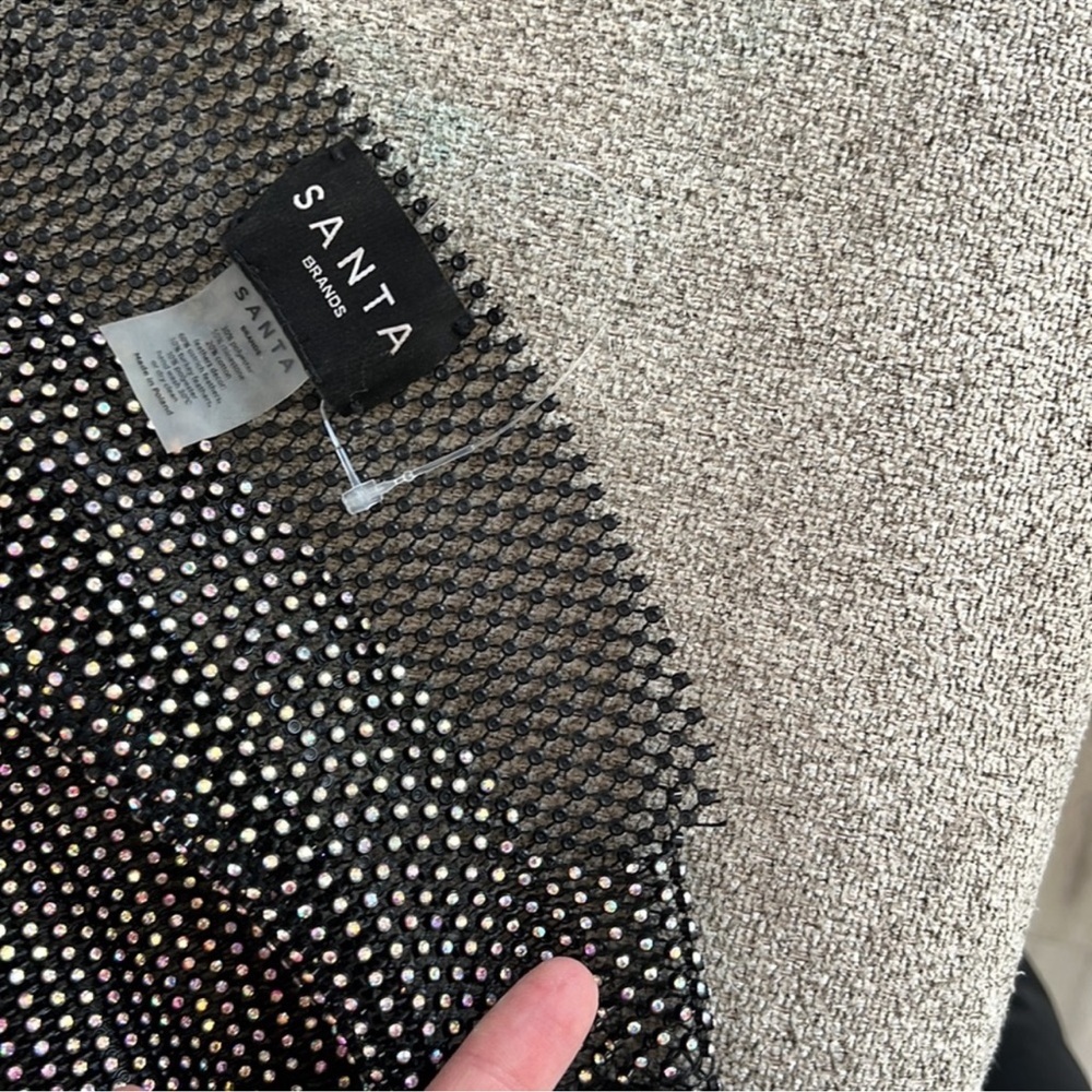 Santas brands Feathers Mini Dress in Sheer Mesh Sz M/L - Picture 13 of 15